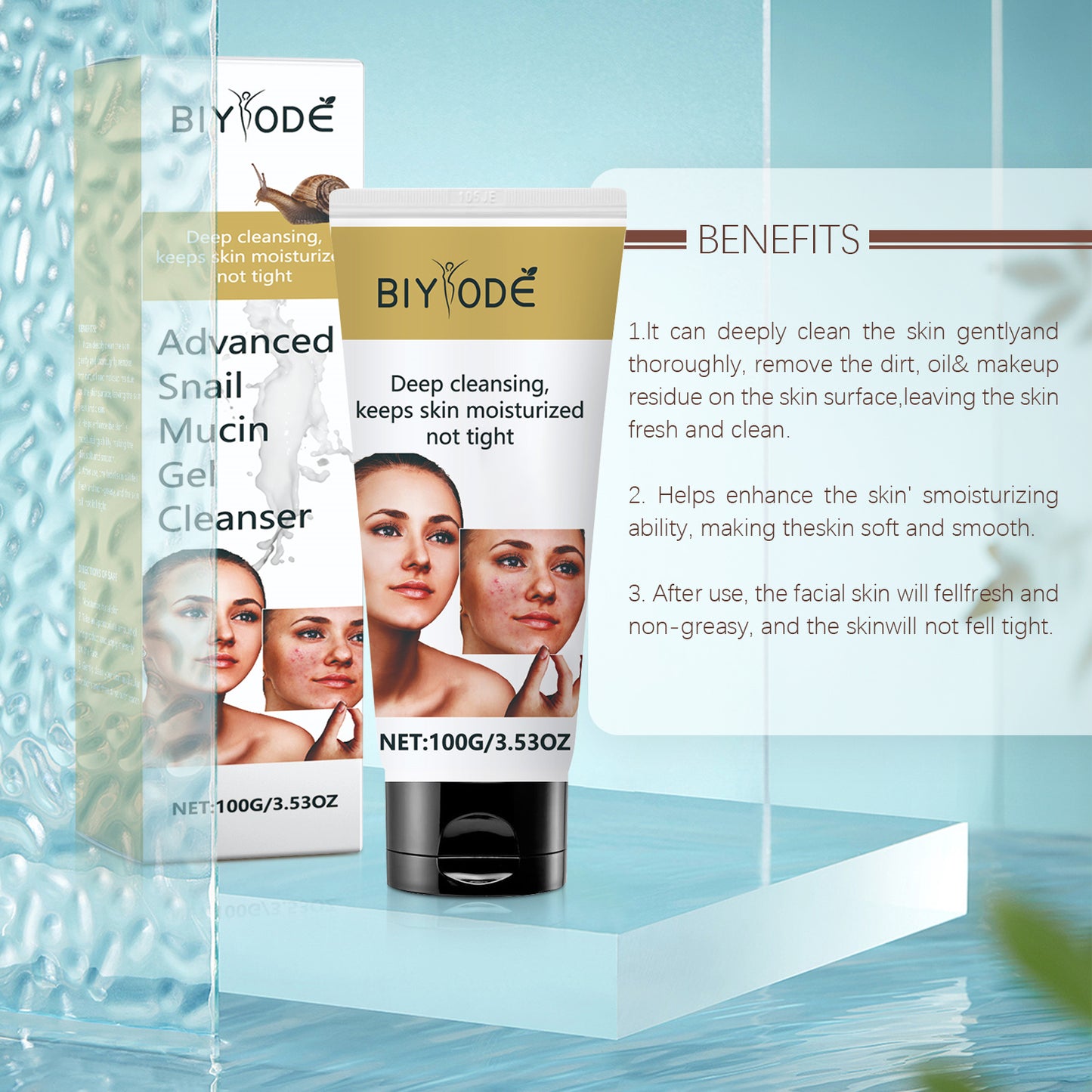 Elora Snail Mucin Hydrating Gel Cleanser